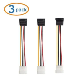 104009 Cable Matters 3-Pack 4 Pin Molex to SATA Power Cable (image for) 104009 Cable Matters 3-Pack 4 Pin Molex to SATA Power Cable
